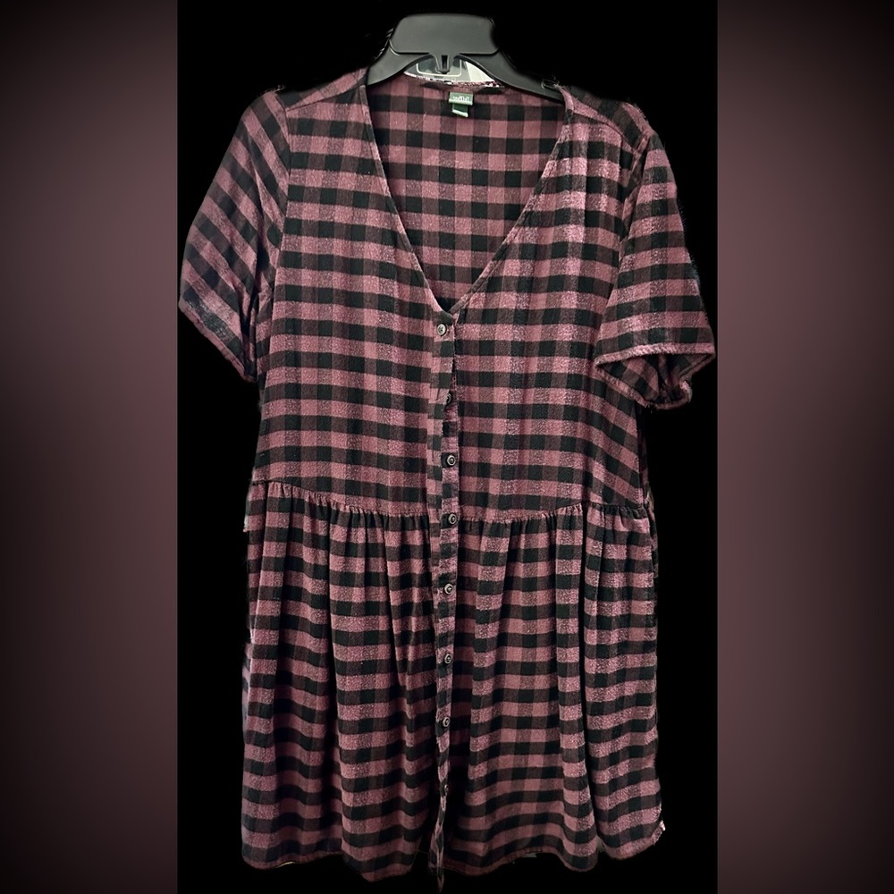 3 for $24! Oversized Flannel Dress